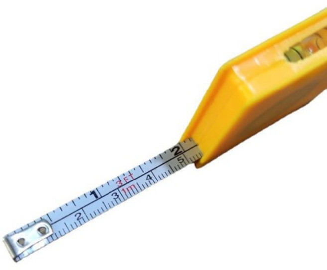 수평 버블 개폐식 눈금자가있는 줄자 방지 내마모성 두꺼운 휴대용 측정 도구, 01 Random color