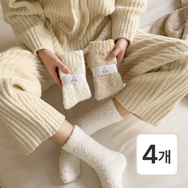 보드라움 털빠짐없는 무압박 여성 수면양말 4P