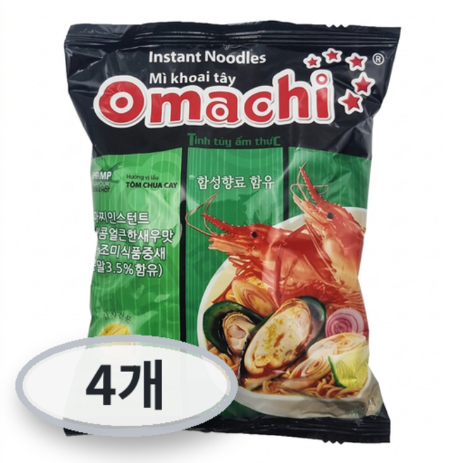 오마치 ACECOOK 베트남 라면 새우맛 79g, 4개