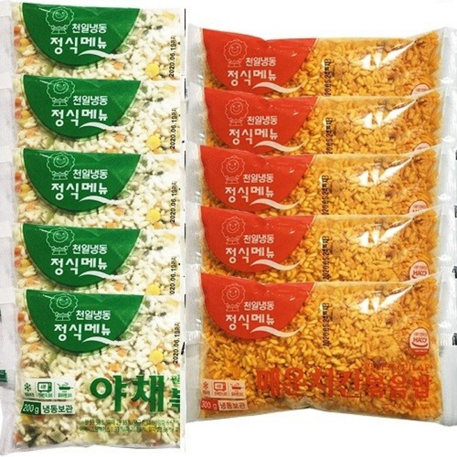 천일 볶음밥 10개 매운치킨볶음밥5봉+야채볶음밥5봉