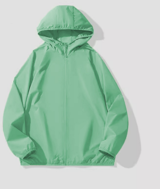 輕薄透氣防曬外套, L, 豆綠色【單件裝】