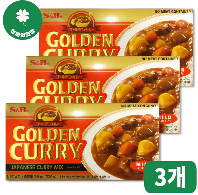 에스앤비 골든카레 순한맛, 220g, 3개