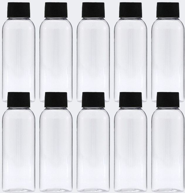 단마개 공병 PET 용기 투명 플라스틱 여행용 소분 5개, 2세트, 100ml