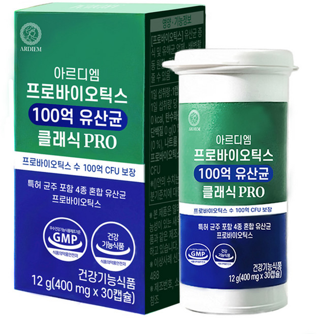 아르디엠 프로바이오틱스 100억 유산균 클래식 PRO 400mg, 1박스, 30회분