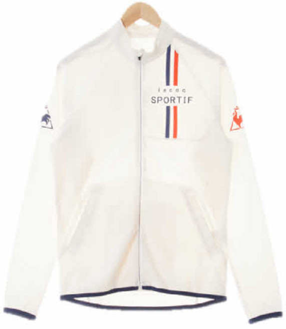 7651 르꼬끄스포츠 화이트 프린팅 소매로고나그랑저지집업 [95]