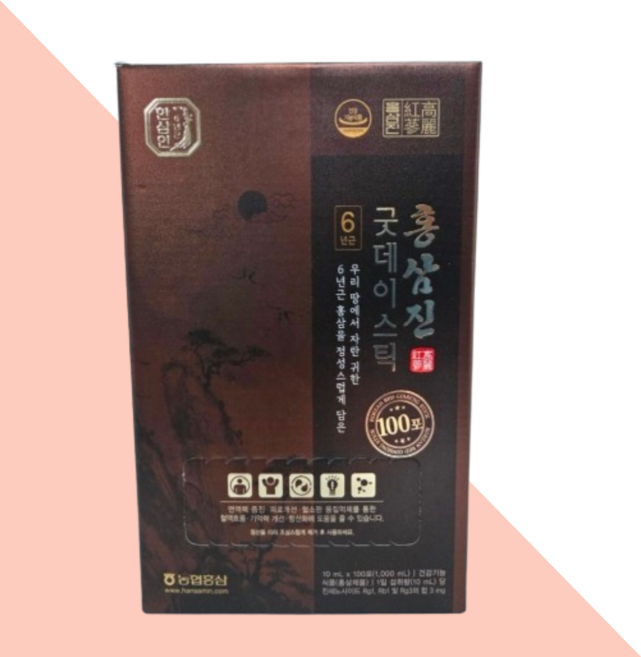 한삼인 홍삼진 굿데이 스틱 1000ml 숙지황 천궁 감초 작약 분말 황귀 녹용 진세노이드, 1박스, 100회분