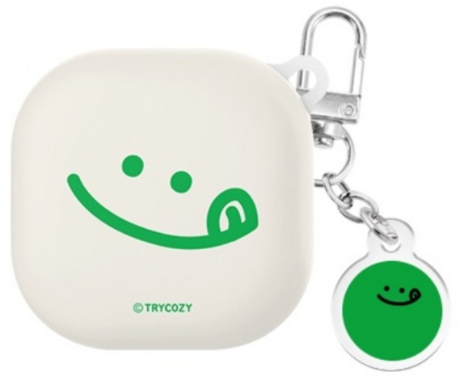 빅 와글와글 버즈라이브/버즈3/버즈3프로 하드 케이스 +아크릴 키링 세트, 그린, 버즈라이브/버즈프로/버즈2/버즈2프로/FE(공용)