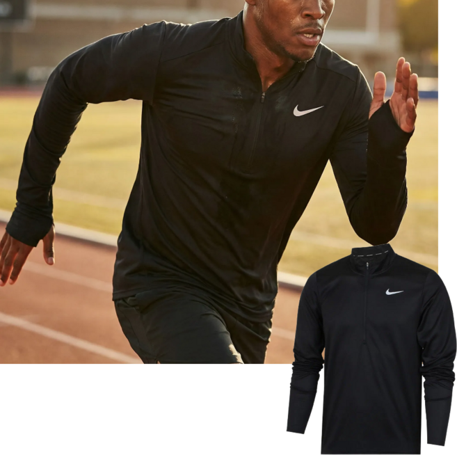 나이키 드라이 핏 페이서 남성 하프짚 집업 긴팔 트레이닝복 러닝복 아웃도어 스포츠웨어 블랙