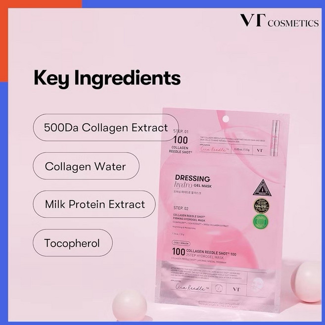 VT 100 Collagen Reedle Shot 修護水凝膠面膜, 1個