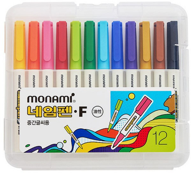 모나미 중간글씨용 네임펜, 혼합색상, 1세트