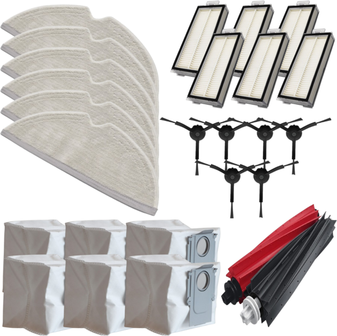 비브랜드 로보락 Q5 프로 Q8 맥스 플러스 로봇청소기 걸레 더스트백 브러쉬 리필 교체 호환 부품, 1세트, 소모품
