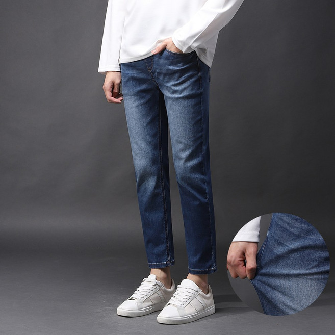 후앙스 허리밴딩 스판 워싱 테이퍼드핏 청바지 SPCP-384