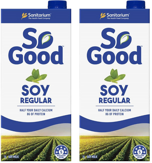 새니태리움 쏘 굿 롱 라이프 소이 밀크 Sanitarium So Good Regular Soy Milk, 2개, 1L