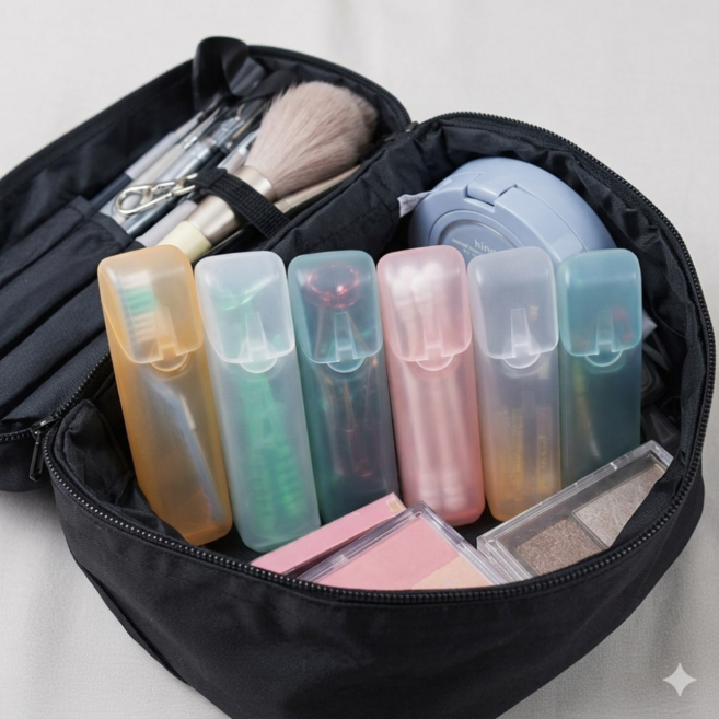 휴대용 치실 보관 케이스 5종 세트 위생 파스텔 미니 케이스 여행용 치실통 구강관리 정리함, 5개