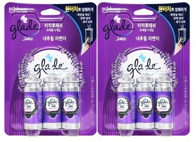 그레이드 화장실용 방향제 터치후레쉬 리필 내추럴 라벤더 3입 x 2개