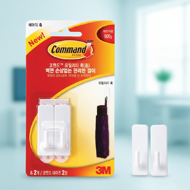 요비월드 코맨드 유틸리티훅 중 도어후크 접착후크 달력걸이, 1개