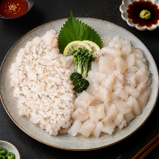 파도스토리 통영 바다장어 아나고회 순살 통영식 눈꽃 기장식 생물 손질 세꼬시 붕장어회, 1세트, 기장식 세꼬시 350g (초장포함)