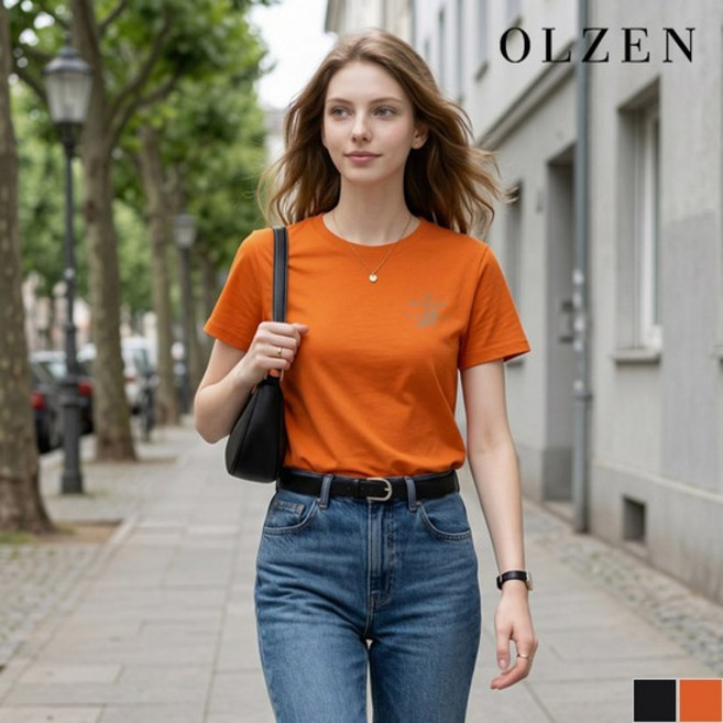 폰트 나염 라운드 티셔츠 (ZLD2TR2101)