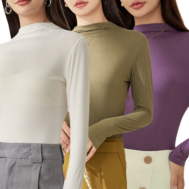 로로비 여성 반목 폴라 티 터틀넥 니트 3P RB0017