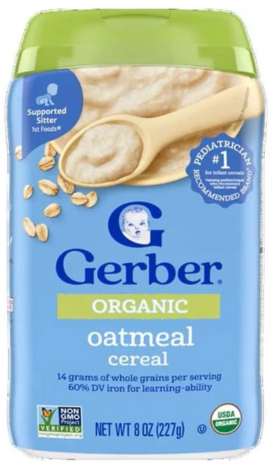 거버 싱글 그레인 시리얼 분말 어린이 미음 227g, 오트밀(Oatmeal), 1개 - 쿠팡