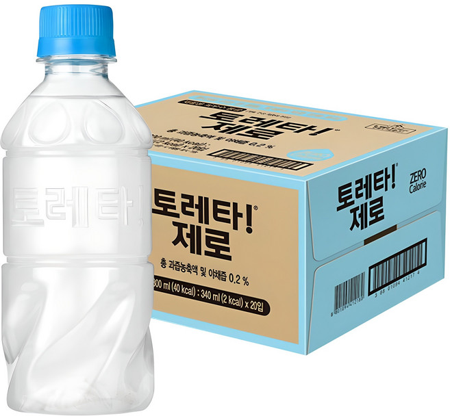 토레타 제로 무라벨 이온음료, 340ml, 20개