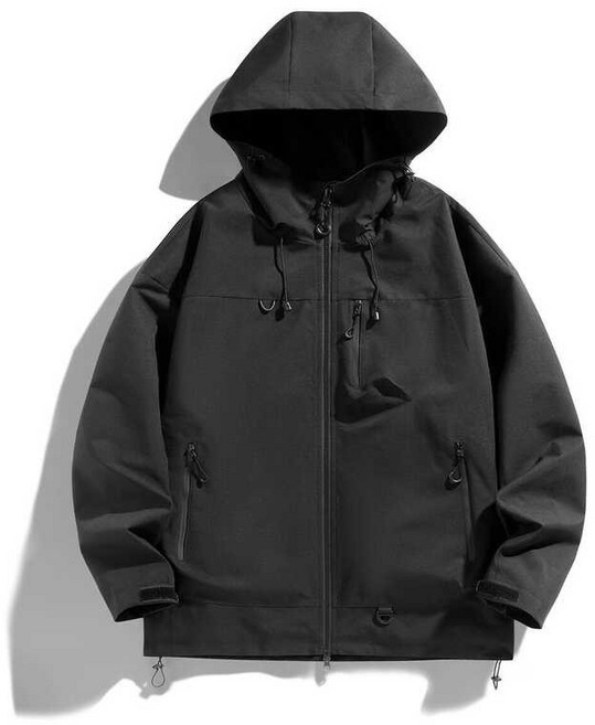 新款防水衝鋒衣 寬鬆連帽休閒外套 戶外登山服