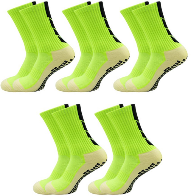 라라홀릭 논슬립 스포츠 축구양말, 5개, 형광