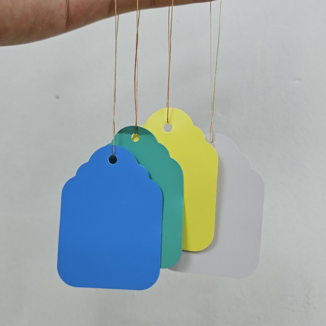 걸이형 식물태그 100P 나뭇가지 끈 이름표 네임택, 옐로우