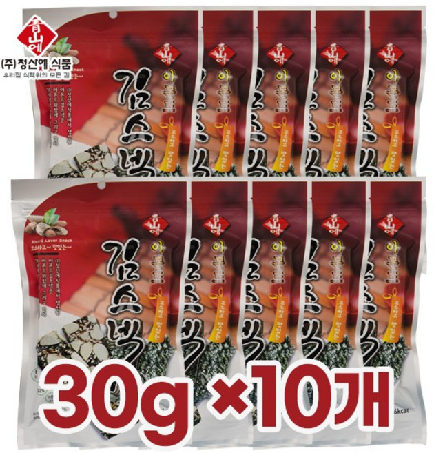 청산에 아몬드 김스낵 30g - 10팩, 10개