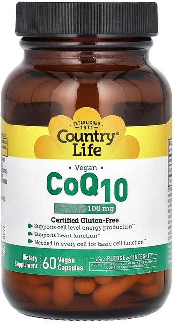 컨트리라이프 코엔자임 코큐텐 유비퀴논 CoQ10 100mg 60베지캡슐, 1개, 120g, 60정 - 쿠팡
