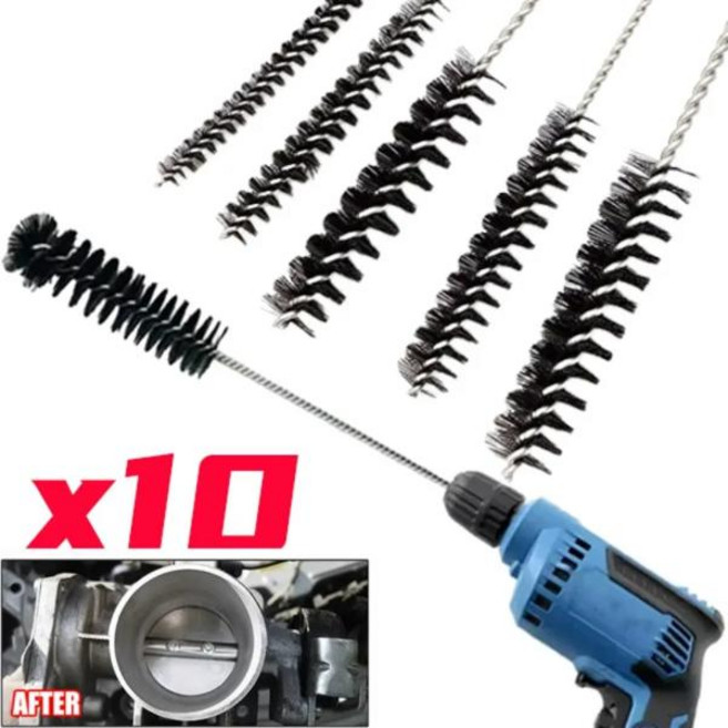 자동차 에어 도어 탄소 침전물 청소 브러시 스테인레스 스틸 갭 엔진 공기 흡입구 연소 챔버 실린더 브러쉬 도구