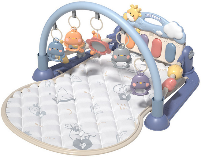 신생아 유아용 피아노 딸랑이 아기체육관 블루 1개