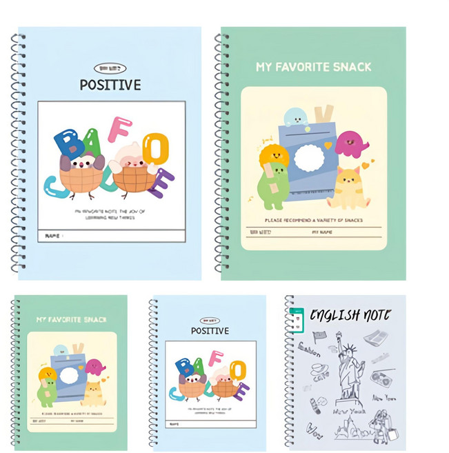 영아트 영어 넓은칸 스프링노트, 랜덤 발송, 5개