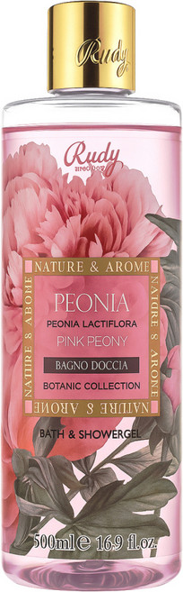 [루디프로푸미/이탈리아] 네추라 앤 아로마 바스 앤 샤워젤 바디워시 바디클린져 500ml - 피오니 + 샤워볼 사은품, 1개