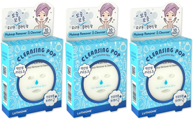 루치온 약산성 민감성 보송보송 폼 클렌징팝 10p, 3g, 3개