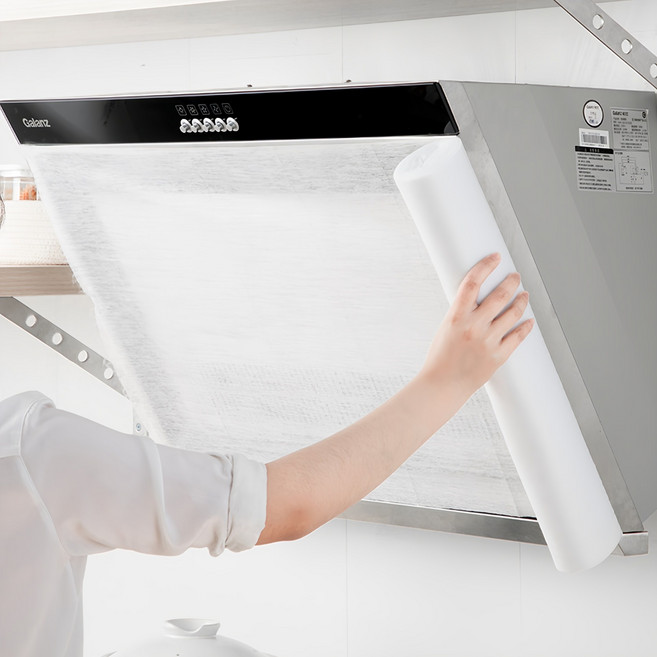 Jeepsaram 1+1 10m 4년사용 대용량 가스렌지 필터 청소 주방 후드 커버 교체, 1세트