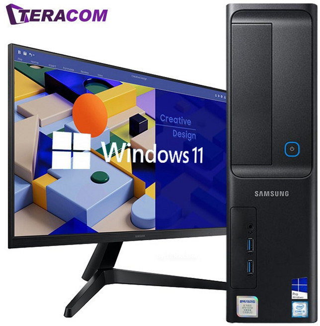 삼성 컴퓨터+모니터 풀세트 윈도우11 가정용 사무용 주식용, 삼성 G4560+삼성27인치, WIN11 Pro, 240GB, 16GB, 블랙