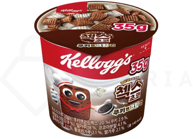 첵스초코 켈로그 쿠키앤크림 컵시리얼, 35g, 12개