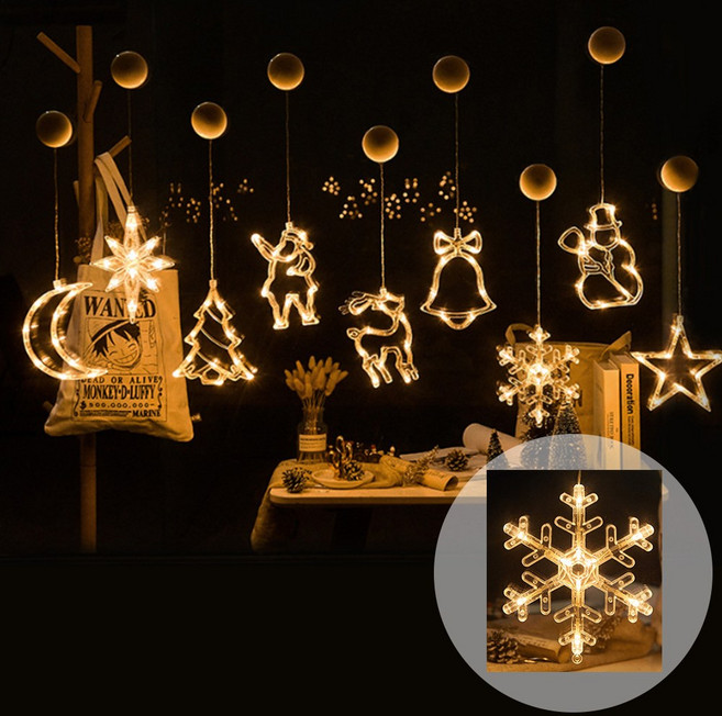 21세기트랜드 크리스마스 성탄절 모빌 전구, 눈송이, 1개
