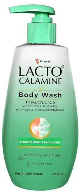 Lacto Calamine 1% Salicylic Acid Body Wash | 250ml | For Body Acne Back Acne Rough & Bumpy Skin |, 1개 - 쿠팡
