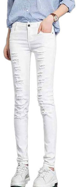 셀럽당 여자 슬림 청바지 가을 화이트 청바지