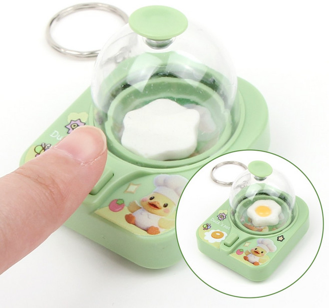 계란 후라이 딸깍이 키링 스트레스해소 피젯토이, 1개, 단품