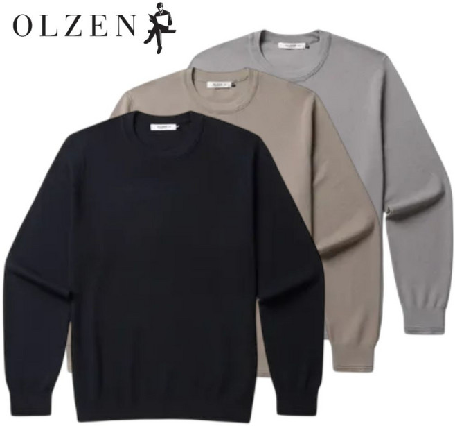 [백화점발송] 올젠 남성 니트 긴팔 스웨터 티셔츠 봄 여행 캠핑 낚시 동호회 모임 벌초 조깅