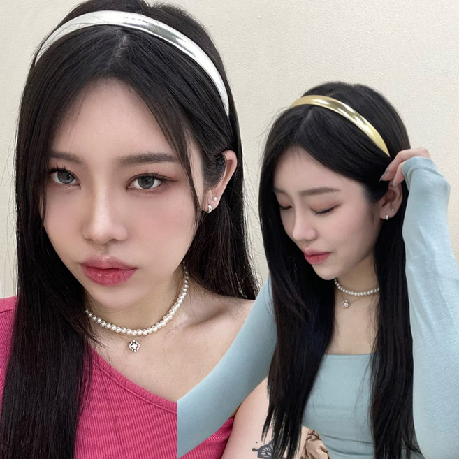 VANANA2 국내제작 여성 러블리 심플 고급 포인트 헤어밴드 머리띠 2개세트