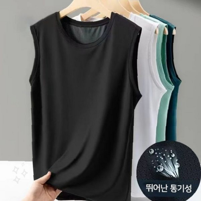 여성 냉감 민소매 메쉬 나시 쿨링 이너웨어 여름 기능성 시원한 속옷 티셔츠