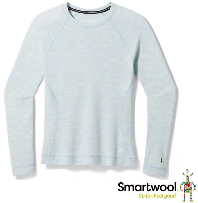 SmartWool 女 Thermal美麗諾羊毛圓領長袖衫 - 天空霧藍