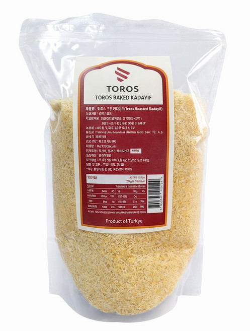 토로스 튀르키예 정통 프리미엄 구운 카다이프 아이보리 두바이초콜릿 두바이쫀득쿠키 두쫀쿠, 1개, 500g