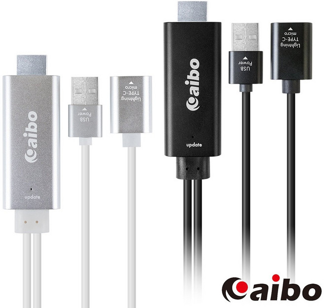 YoYo 3C aibo 三合一 手機轉HDMI影音傳輸線 (iOS/Type-C/Micro) - 2M, 黑色, 1個