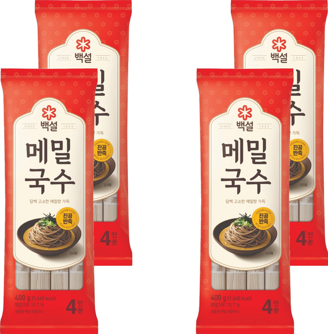 백설 메밀소바, 400g, 4개