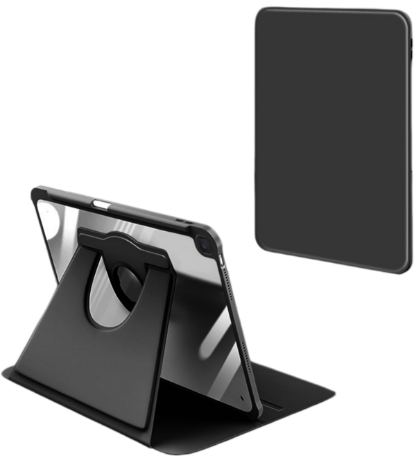 Rabbit Technolog 適用三星平板皮套 360度旋轉支撐 智能休眠皮套, 尊貴黑,TAB S7/S8 11吋, 1個